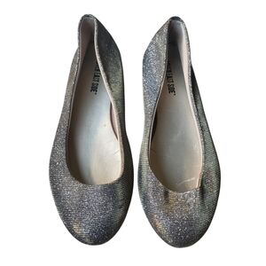Lower East Side Gold Silver Glitter Metallic Ballet Flats Size 8 Wide